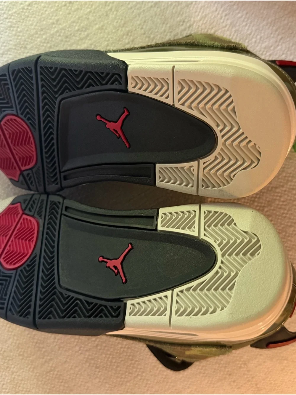 Jordan Camo Dub Zero in Olive, Black, Red authenticated on stock X